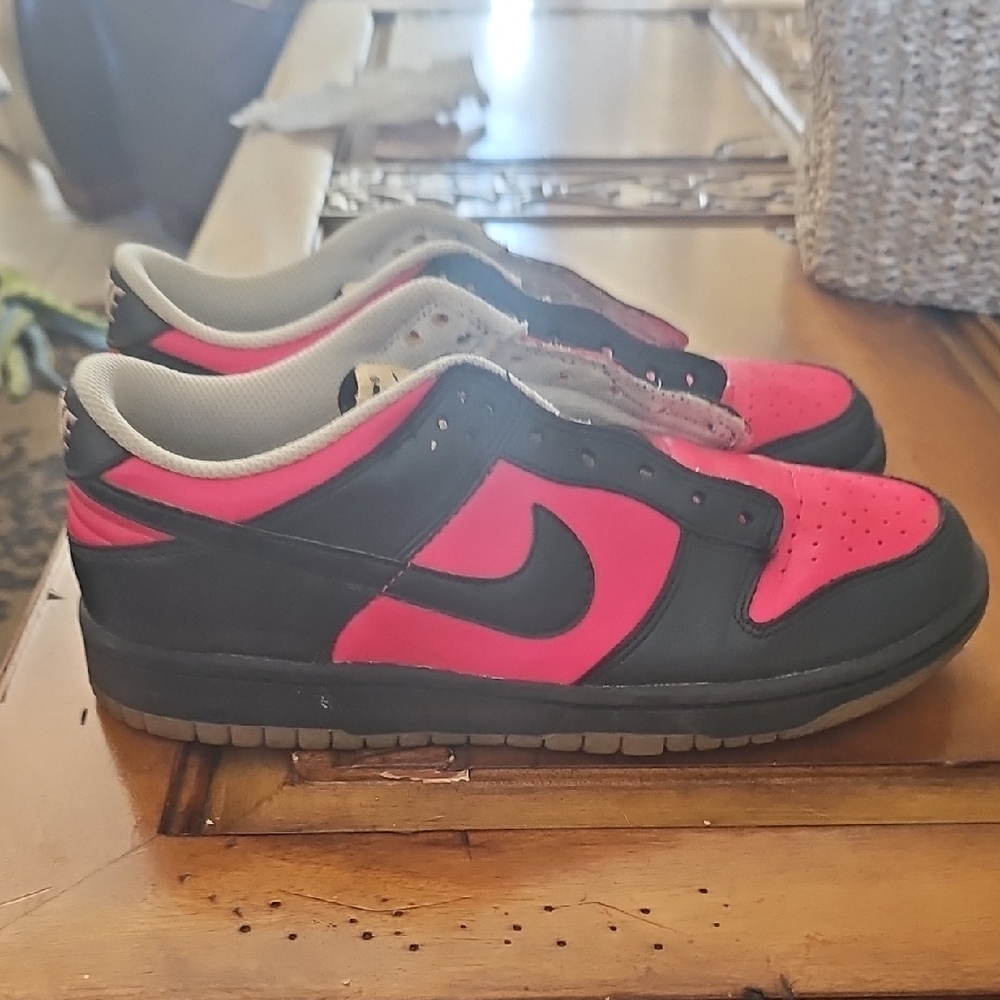 Nike Black and Pink Dunk Low